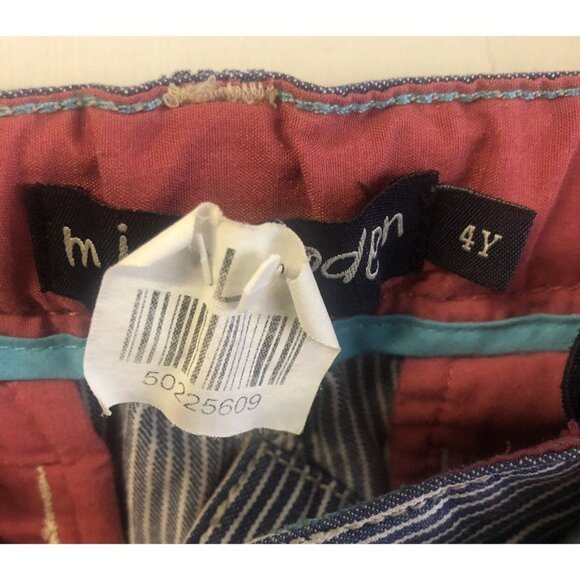 Mini Boden Size 4 Striped Pants And Belt - Picture 3 of 7